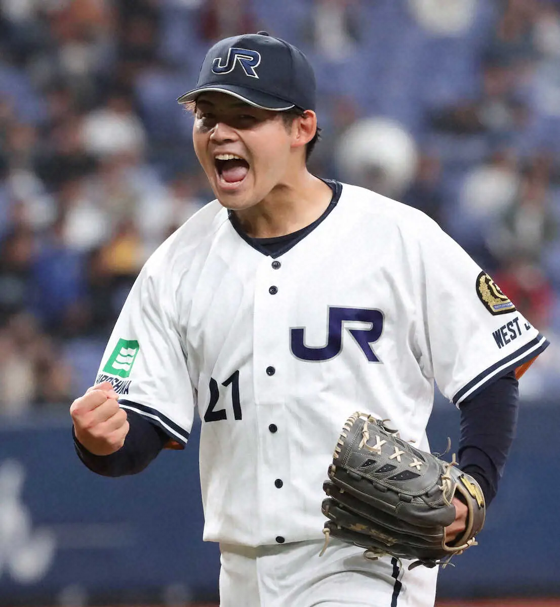 【画像・写真】JR西日本が初戦突破　大畑理暉が4回無失点　奈良学園大の後輩に快投でエール