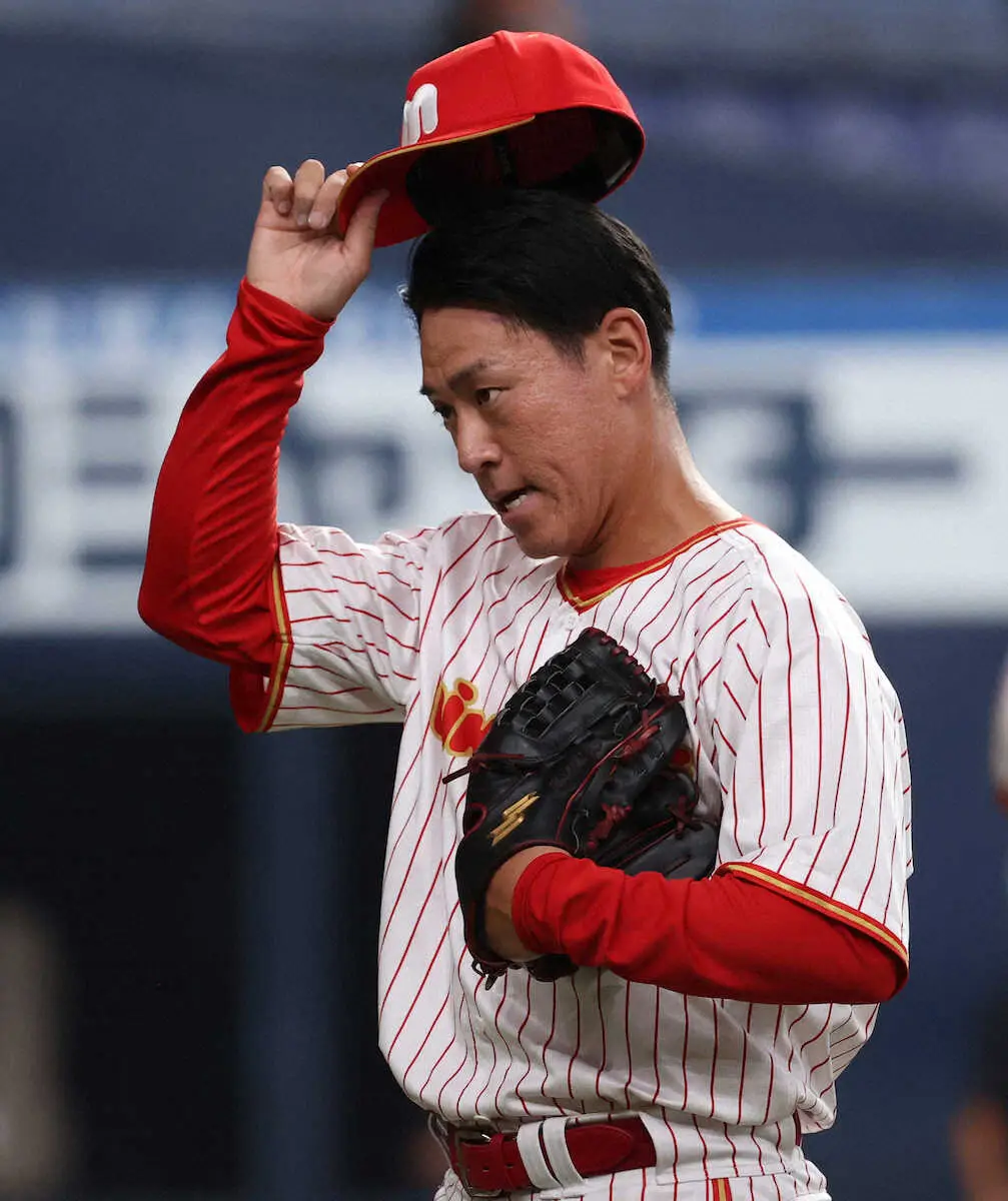 【画像・写真】＜JR東海・ミキハウス＞6回、勝ち越しを許したミキハウス・桜井（撮影・平嶋　理子）