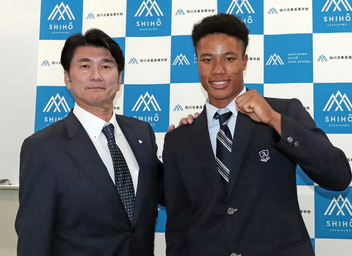 【画像・写真】西武育成7位の旭川志峯ウメビンユオが「万波超え」目指す