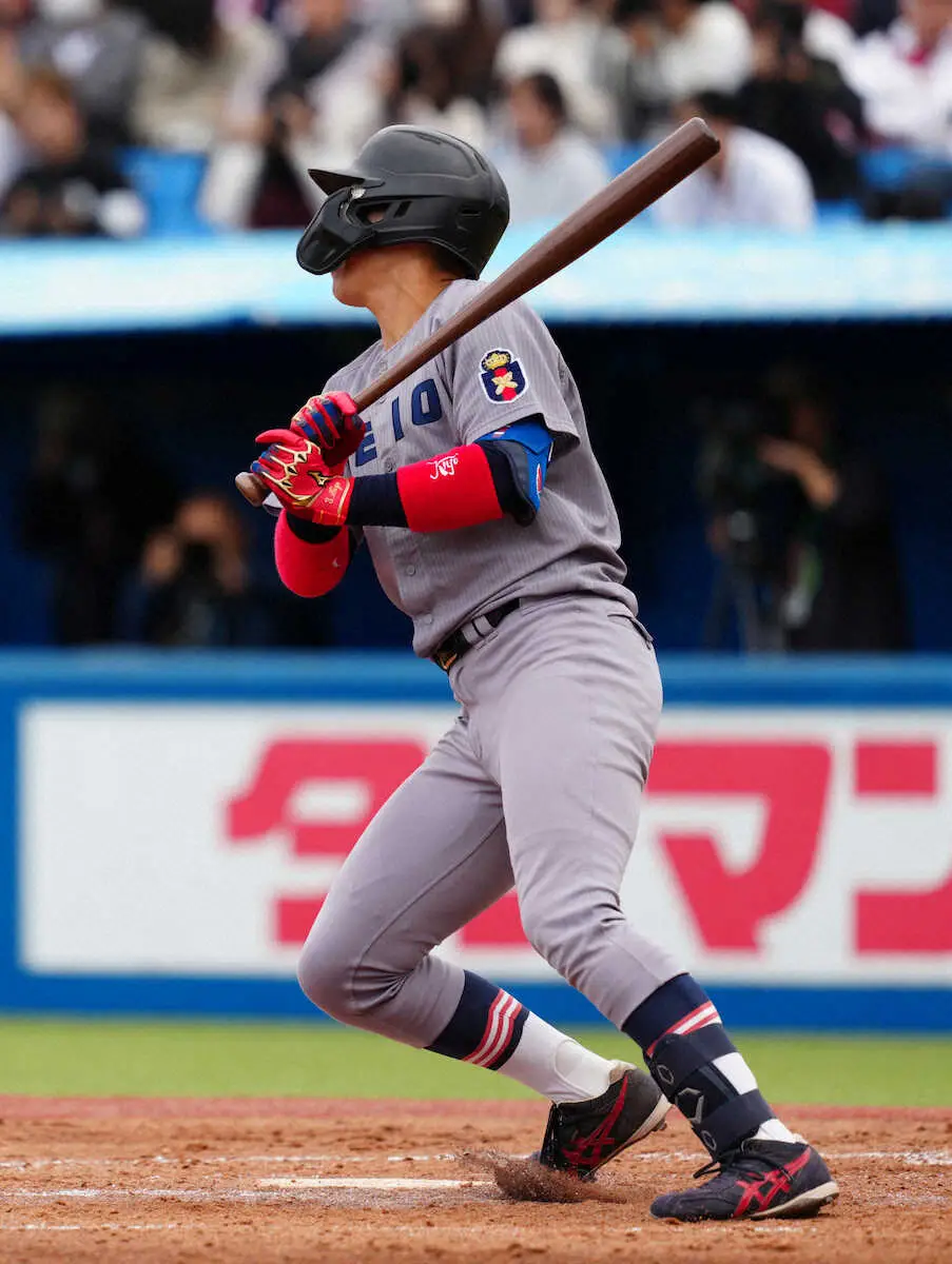 【画像・写真】慶大清原が早慶戦で止まらない…　大学ジャパンの早大エースから2打席連続ヒット！