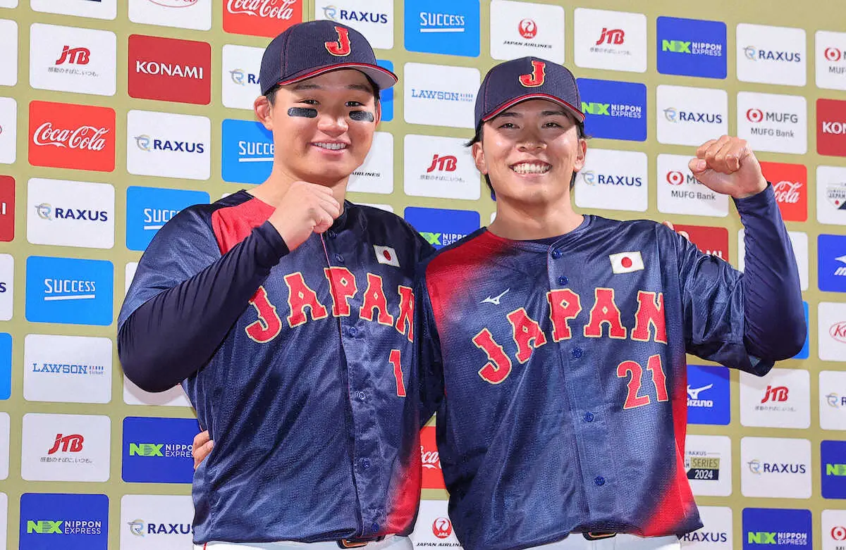 【画像・写真】侍ジャパン先制2ランの森下「最高の結果になった」　お立ち台でうっかり！爆笑さらう