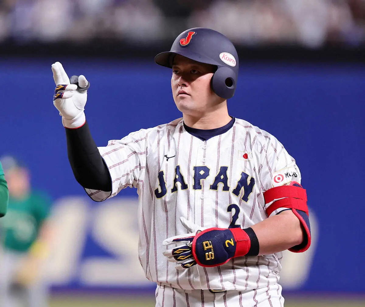 【画像・写真】牧が侍ジャパン初の適時打「初戦が凄く大事だと思ったので、追加点が取れて良かった」