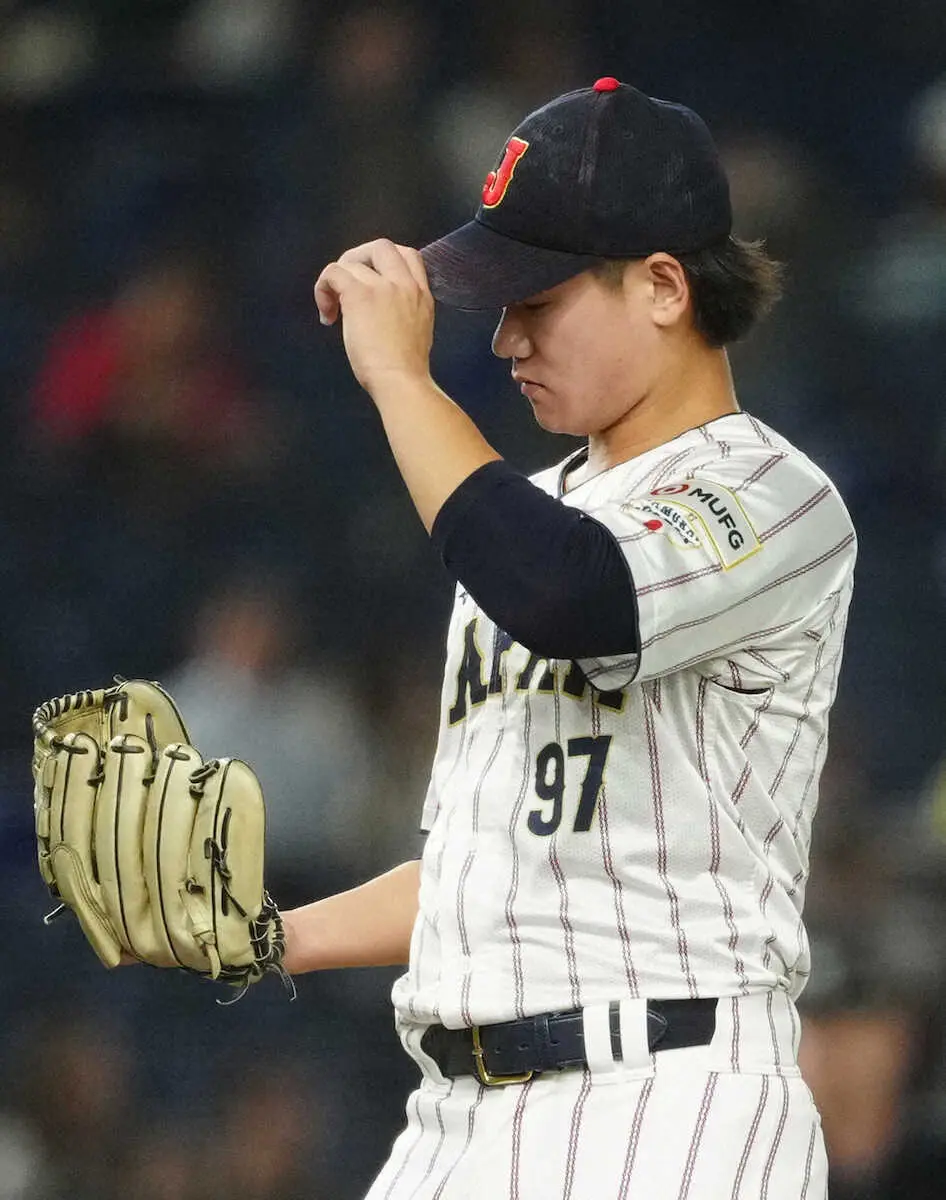 【画像・写真】侍ジャパン・井上　3勝目も逆転被弾など3失点で猛省　牧の満塁弾は「心が救われるくらいの本塁打」