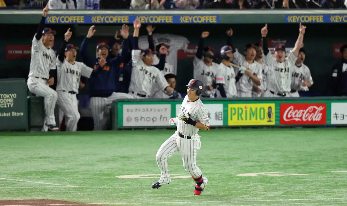 【画像・写真】侍・村林　今大会初安打が先頭打者弾！「打てて勝てて良かったです」