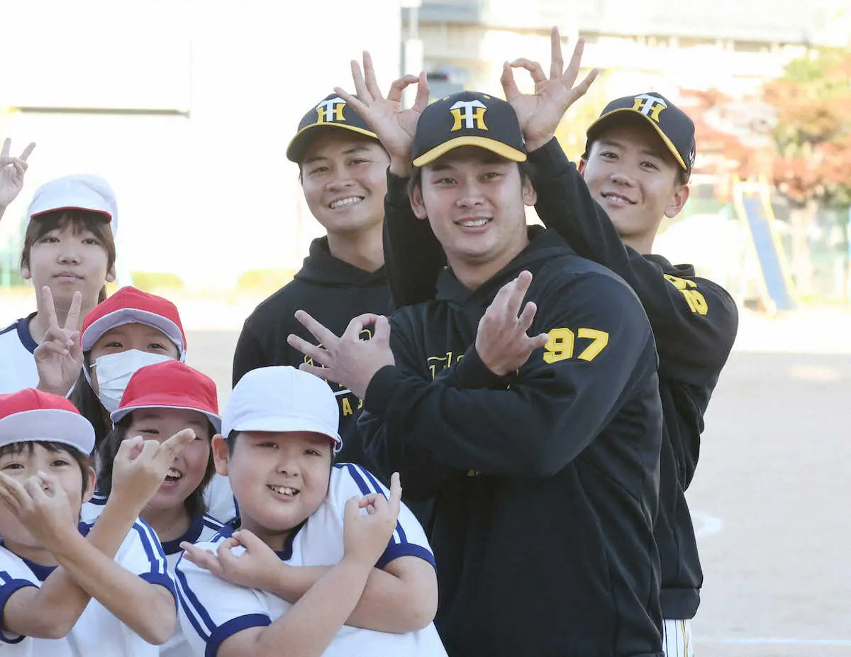 【画像・写真】阪神・山田　近本以来の選手シート設置に意欲「野球人口を増やせるよう活動したい」西宮市の小学校訪問