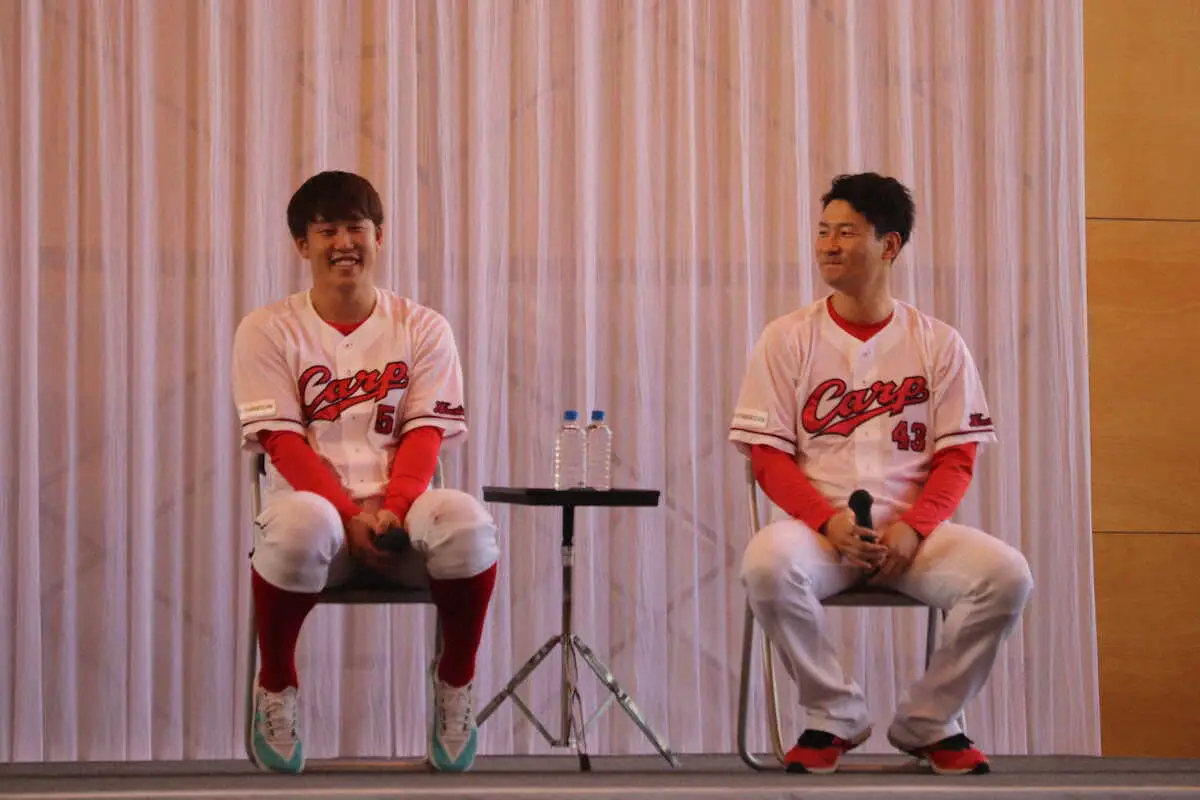 【画像・写真】広島・小園　初の2桁アーチへ背番号5で「GO!!」　打撃フォーム改造に手応え「うまいこといった」