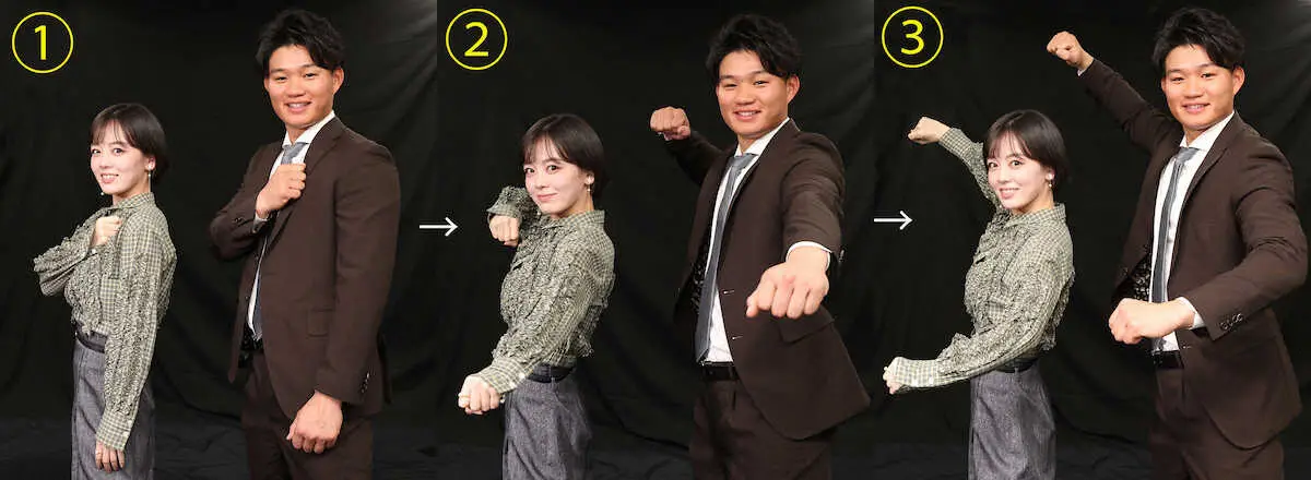 【画像・写真】阪神・森下　伊原六花が考案した新ホームランポーズのネーミングを公募　夢コラボに、あなたも参加!