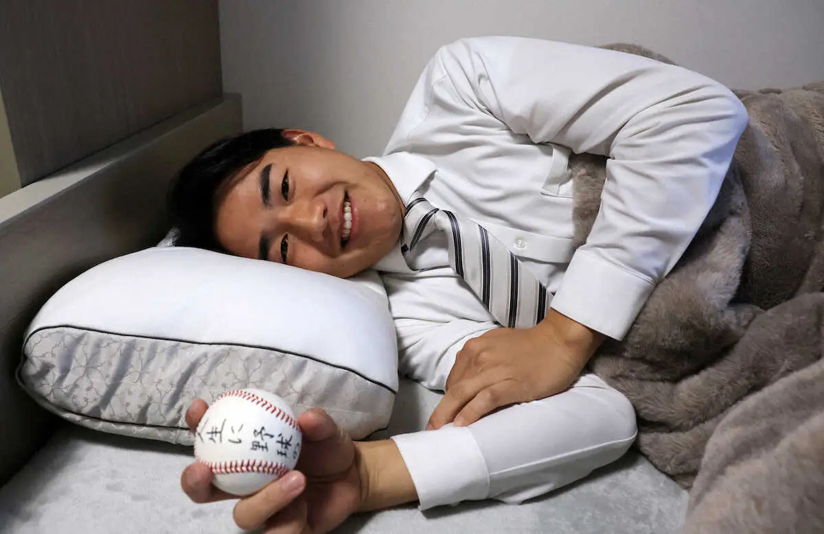 【画像・写真】ロッテのドラ1西川　nishikawa寝具と入寮「コンディションを整えるのに睡眠は大事」