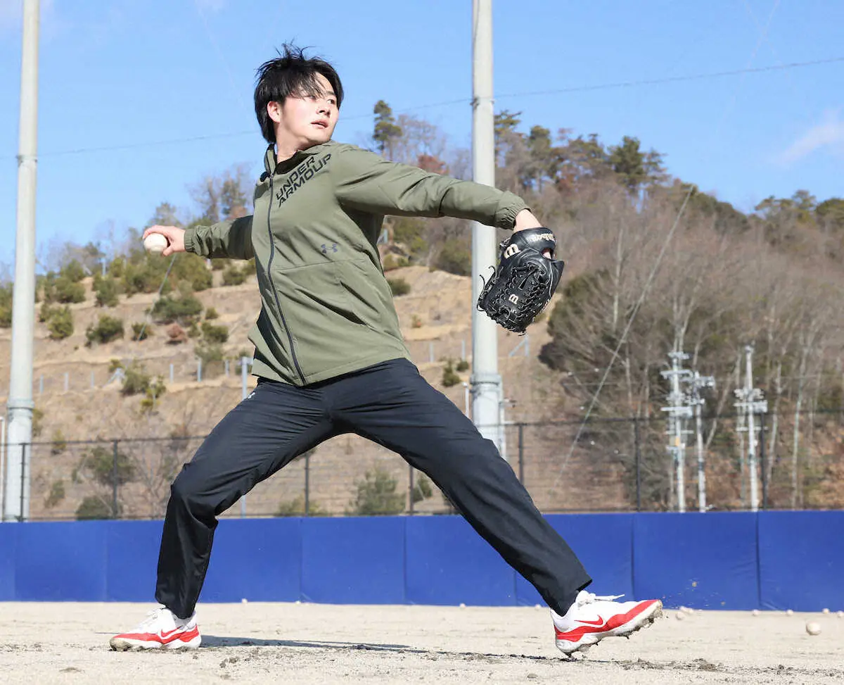 【画像・写真】メッツとマイナー契約した迫勇飛「すべてを吸収したい」千賀に弟子入り熱望　母校で自主トレ