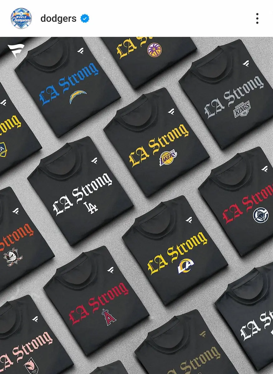 【画像・写真】ドジャース　レイカーズらLAスポーツチームがロス山火事支援「LA Strong」用品販売収益全額寄付