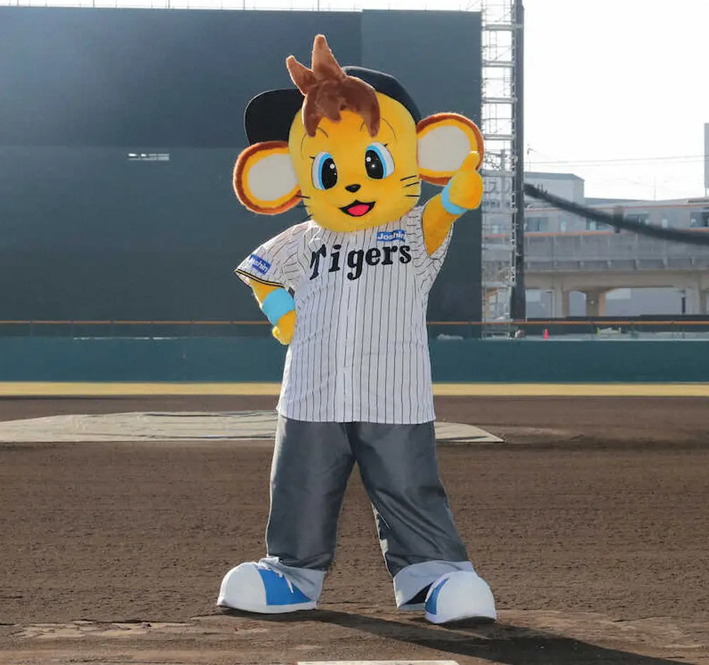 【画像・写真】阪神マスコット「コラッキー」が尼崎市役所を電撃訪問　松本市長「新球場開業に向けて元気をもらった」