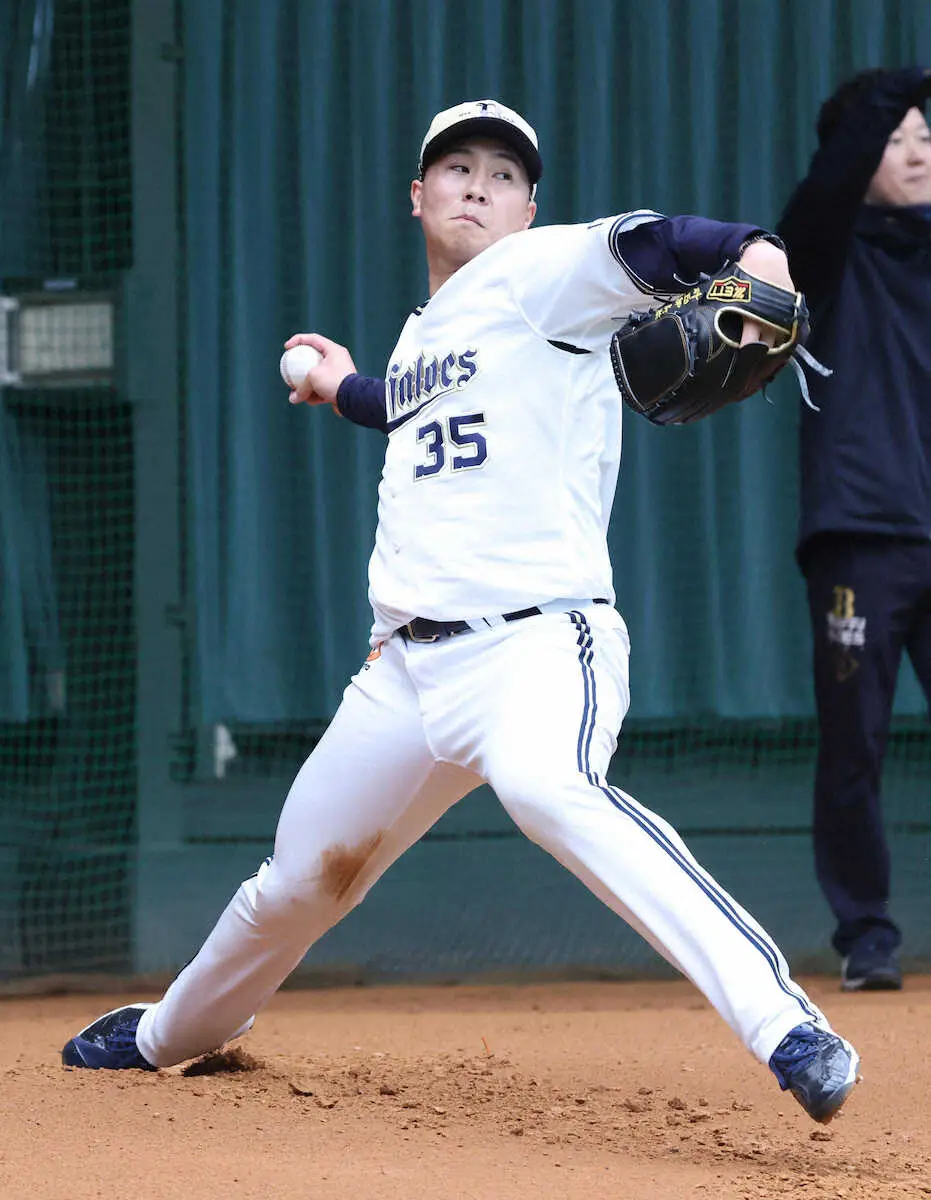 【画像・写真】オリ・古田島はフォーム改良で“新田島”だ!「スタイル変わる」左足止めず流れで投げる先発仕様に変更