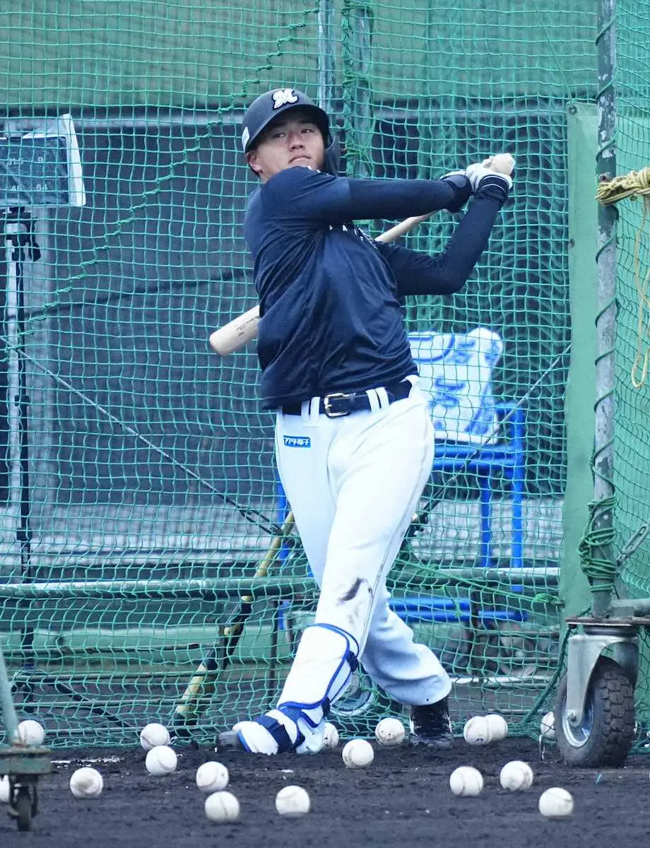 【画像・写真】ロッテドラ1・西川史礁　2日連続で柵越え連発！　桁違いのパワー見せるも「まだまだ満足せずに」