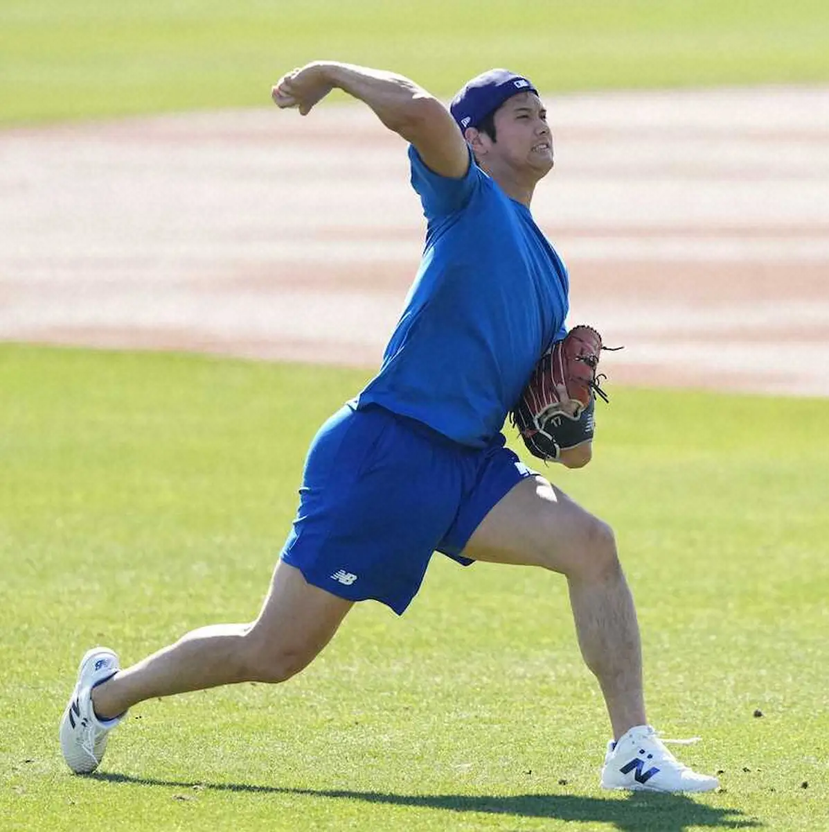 【画像・写真】キャッチボールする大谷（撮影・沢田　明徳）