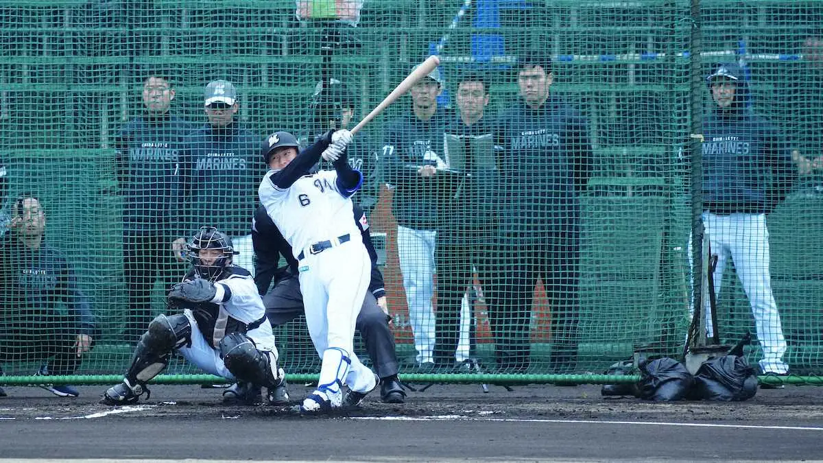 【画像・写真】ロッテ・ドラ1西川　ライブBPで2安打