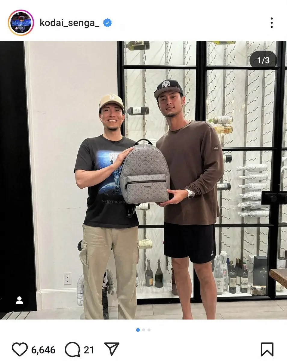 【画像・写真】千賀滉大　「サンディエゴでダルビッシュさんと過ごしました」2ショットに「素敵なお二方」
