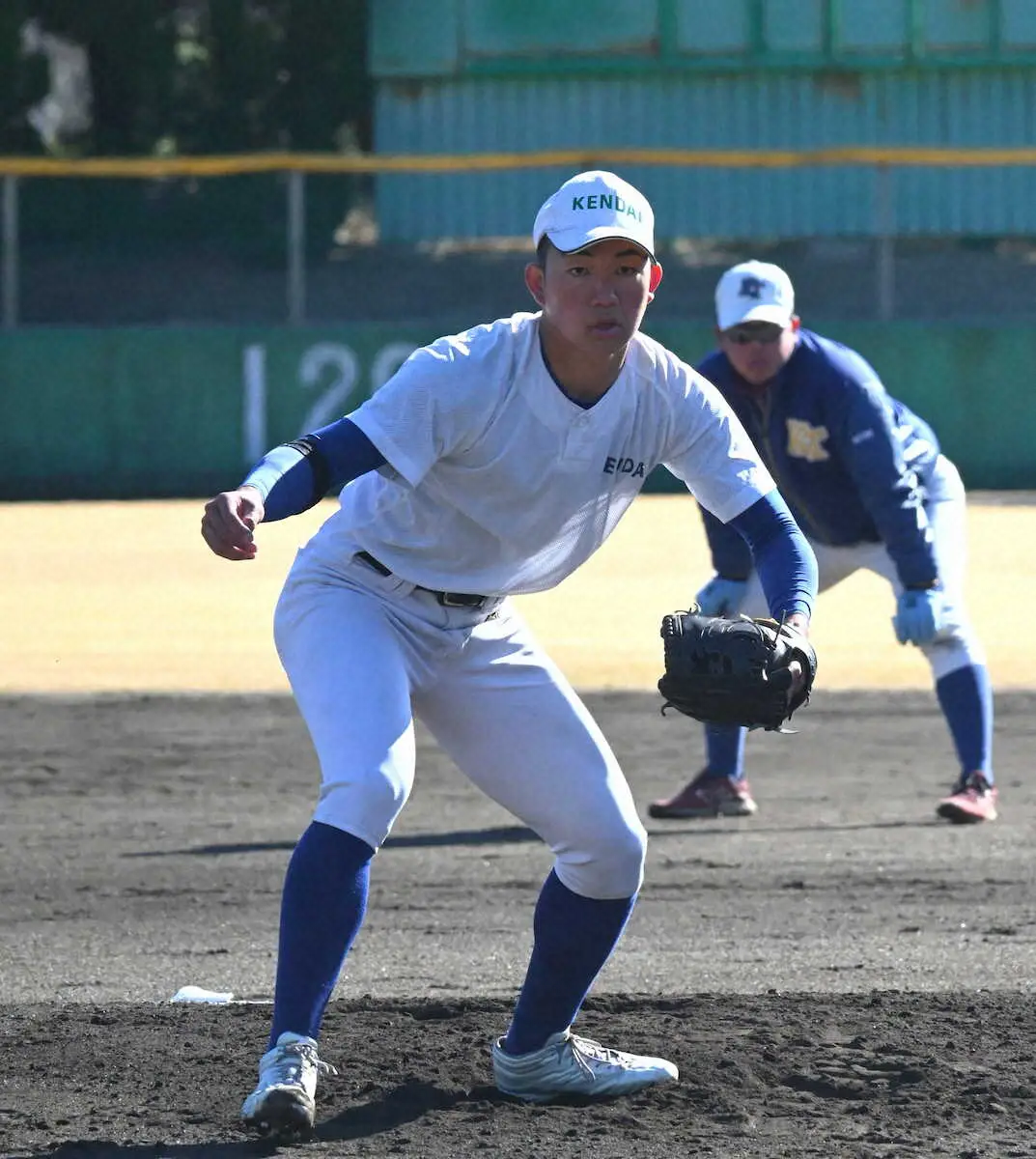 【画像・写真】健大高崎・石垣　3回零封3K！「久々の実戦で気合が」151キロも2度計測
