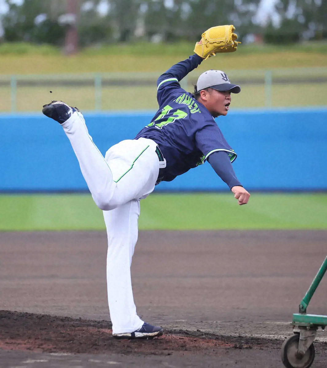 【画像・写真】ヤクルト・清水　直球に納得のライブBP登板　27球で安打性1本のみ