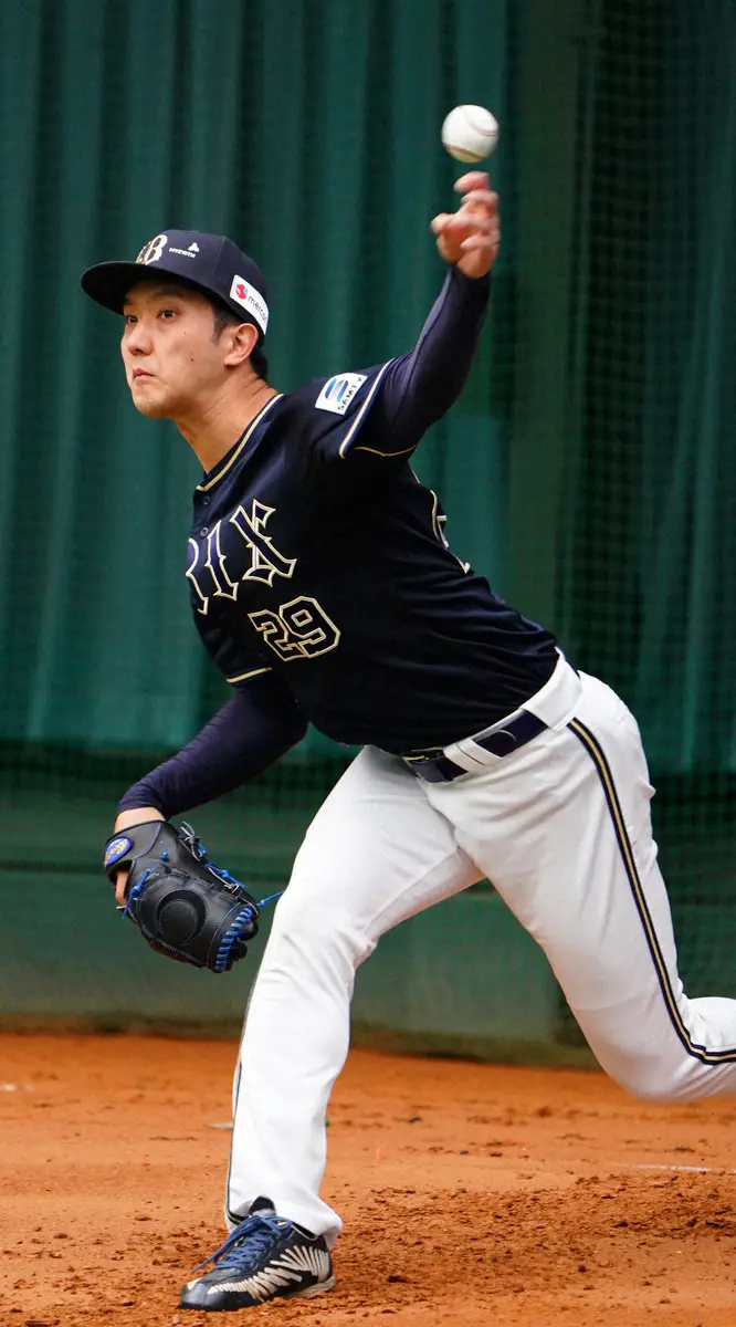 【画像・写真】オリックス・田嶋がキャンプ最多153球の投げ込み　新フォームの習熟度に手応え「5割か6割ぐらいまで」