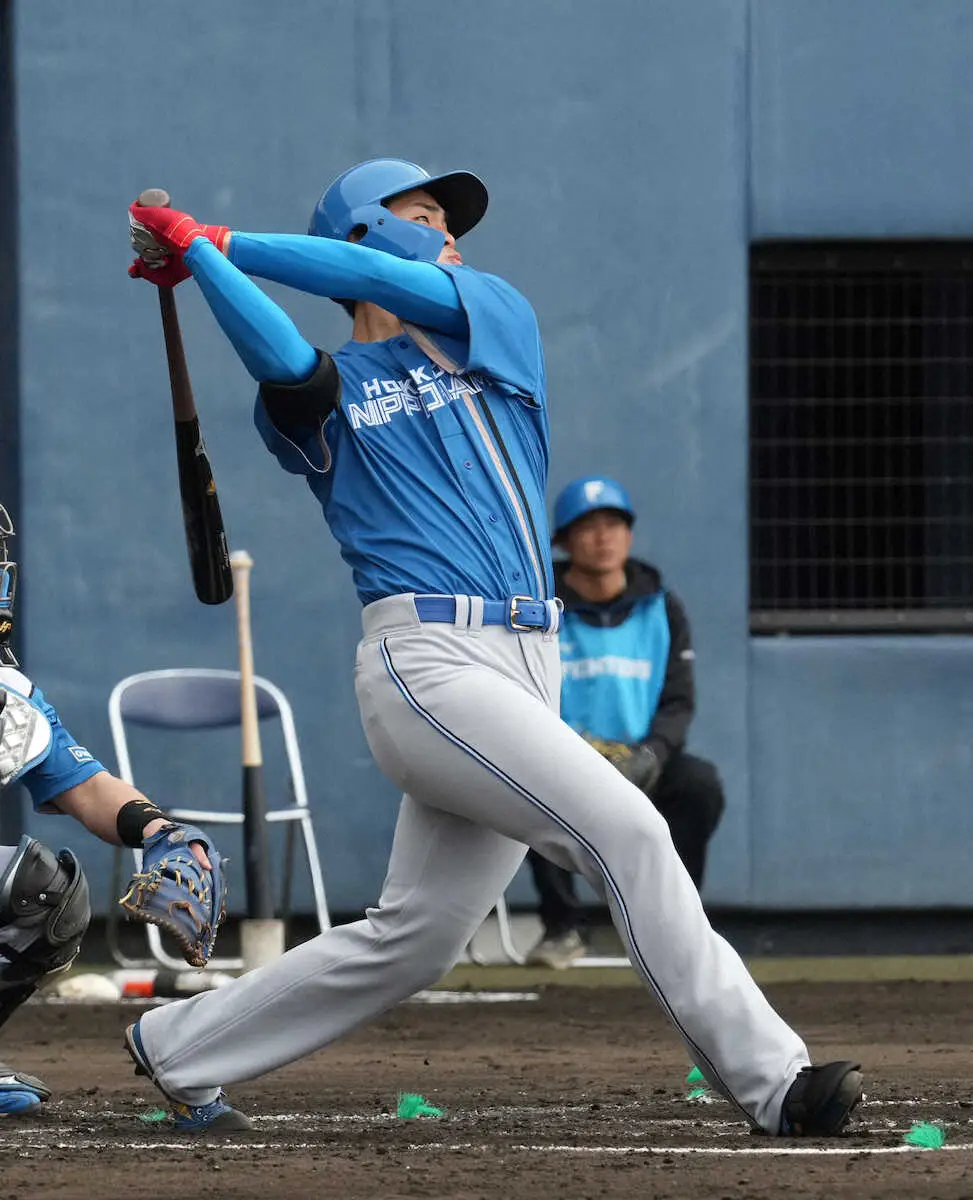 【画像・写真】日本ハムのドラ1・獅子の豪快フルスイングに新庄監督がうなった「あれ、普通の風なら…」