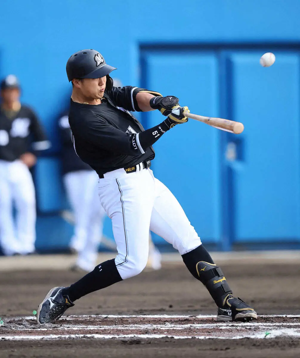 【画像・写真】ロッテ・山口　チーム今春1号　今年は勝負の年「結果を出せたのは良かった」