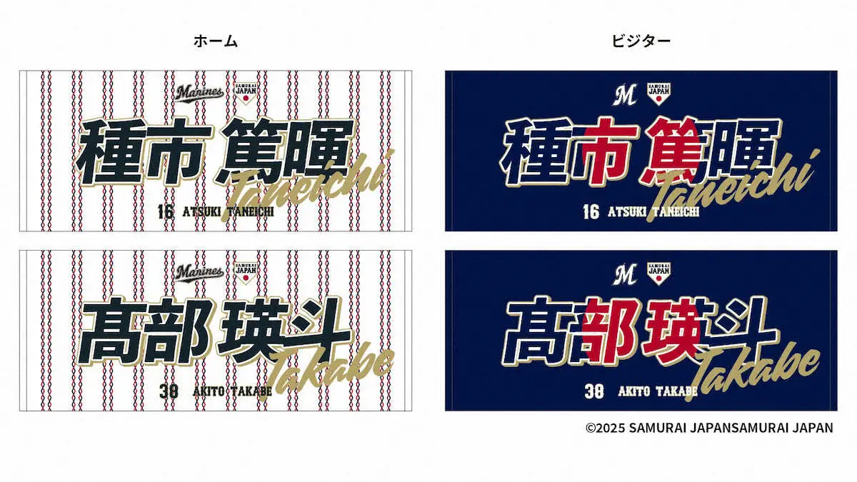 【画像・写真】ロッテ　侍ジャパン×種市＆高部のコラボグッズを受注販売