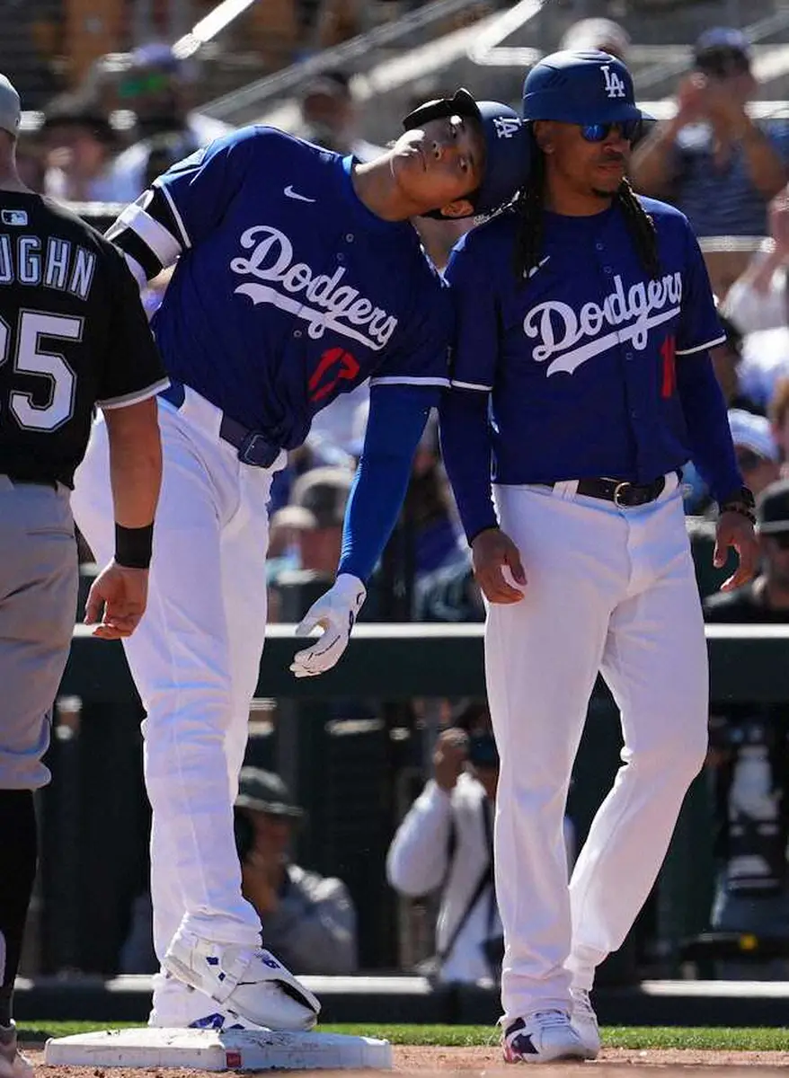 【画像・写真】大谷翔平、2戦連続安打　ヘッドバンプまさかの“空振り”も新スライディング実戦で試すなど開幕へ順調調整