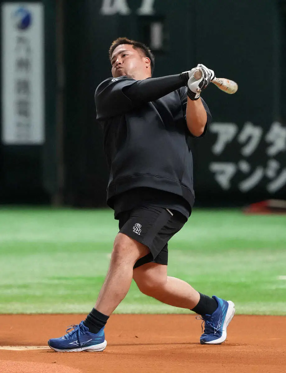 【画像・写真】ソフトバンク・山川　「ゼロ」の状態で4日今季実戦初打席　キャリアハイ50本塁打「打ちたい」