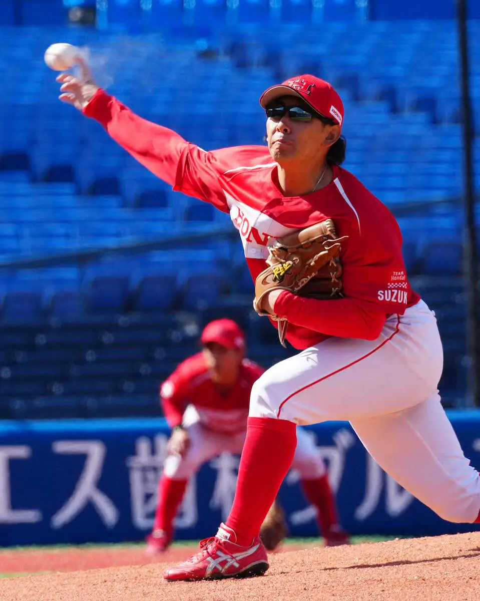 【画像・写真】Honda鈴鹿粘って1勝　先発・井村が6回1失点　打線もつないだ