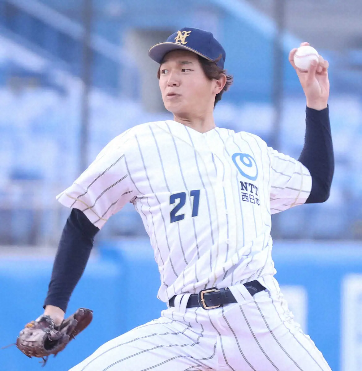【画像・写真】NTT西日本が3連勝で決勝T進出　新人の高井駿丞が6回1失点11Kの力投