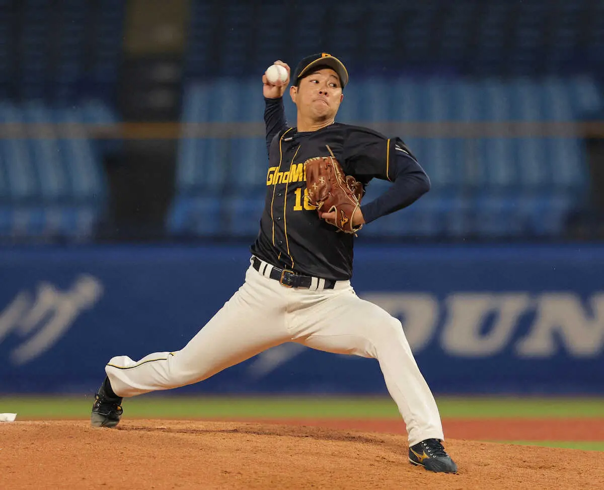 【画像・写真】＜鷺宮製作所・大阪ガス＞4番手で登板する鷺宮製作所・中島隼（撮影・松永　柊斗）
