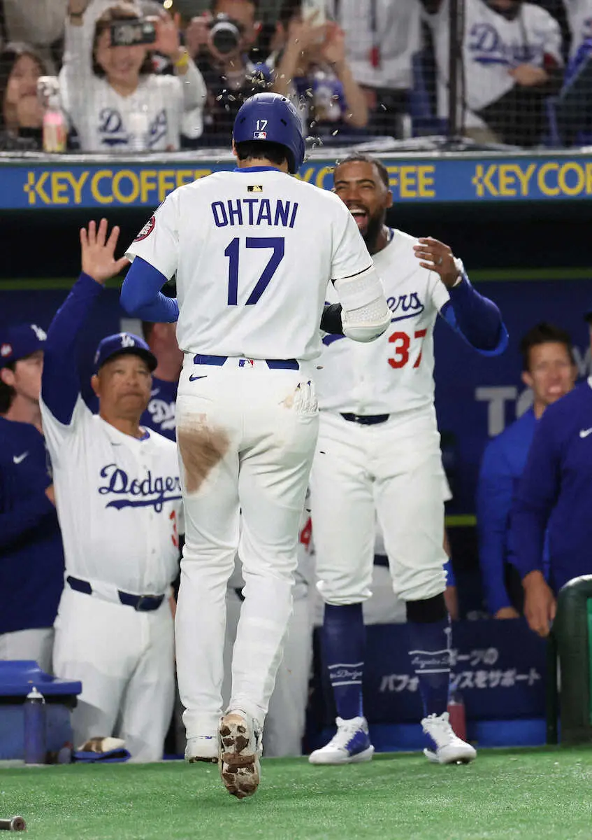 【画像・写真】ドジャース・大谷　凱旋特大弾！734日ぶり日本での一発「良い打席だったと思います」