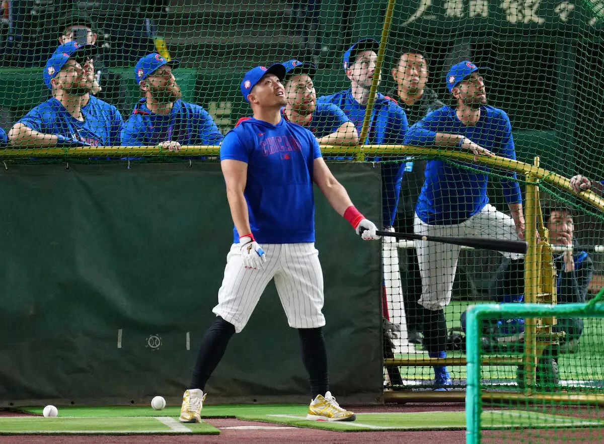 【画像・写真】カブス・誠也「楽しみが一番」開幕戦へ準備万端　センバツ初戦迎える母校・二松学舎大付と同日勝利だ