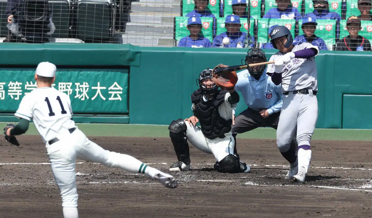 【画像・写真】【センバツ】花巻東　巨人コーチを父に持つ古城の犠飛で二松学舎大付から先制　大谷と誠也の母校対決