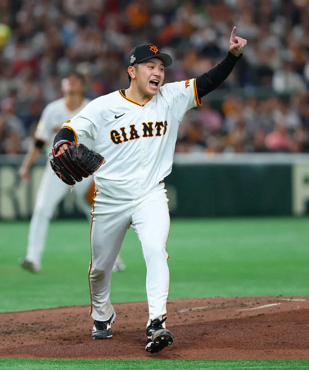 【画像・写真】5回、ピンチで西川を打ち取った巨人・石川　（撮影・白鳥　佳樹）