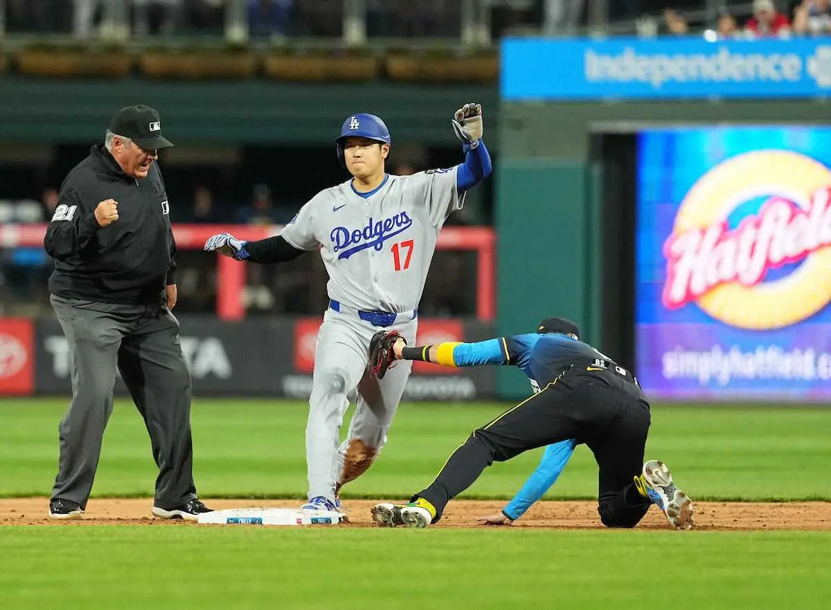 【画像・写真】ドジャース　開幕8連勝で止まる　逆転機消滅　大谷の盗塁失敗にロバーツ監督苦言　