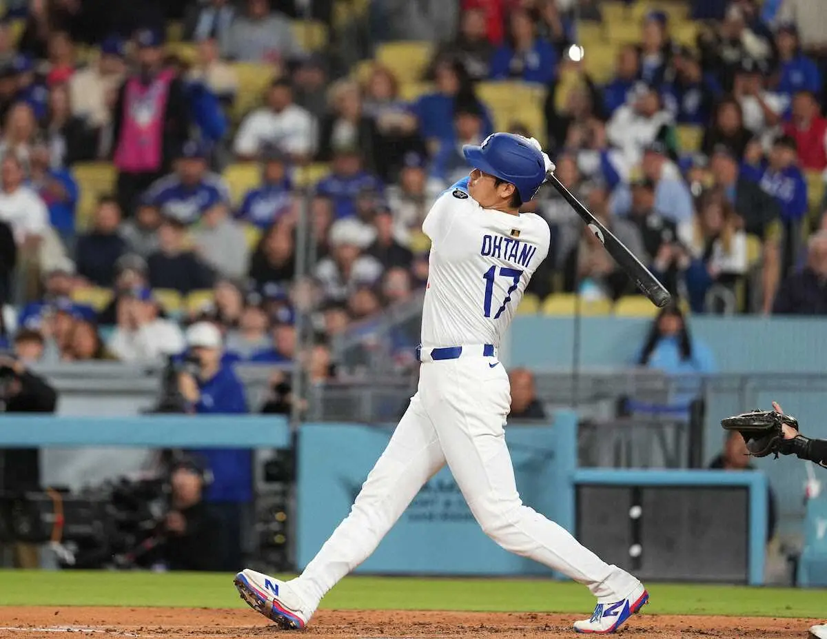 【画像・写真】大谷翔平　初回に今季初の先頭打者弾＆タイムリー　得点圏10打席目で快音　初回7得点で相手先発KO