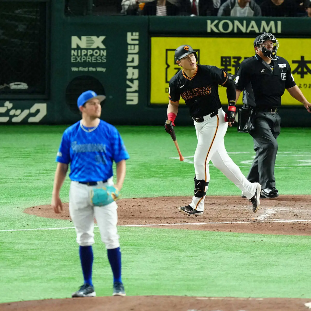 【画像・写真】巨人・岡本“バウアーキラー”今季初の2発!!リーグトップの5本塁打、14打点