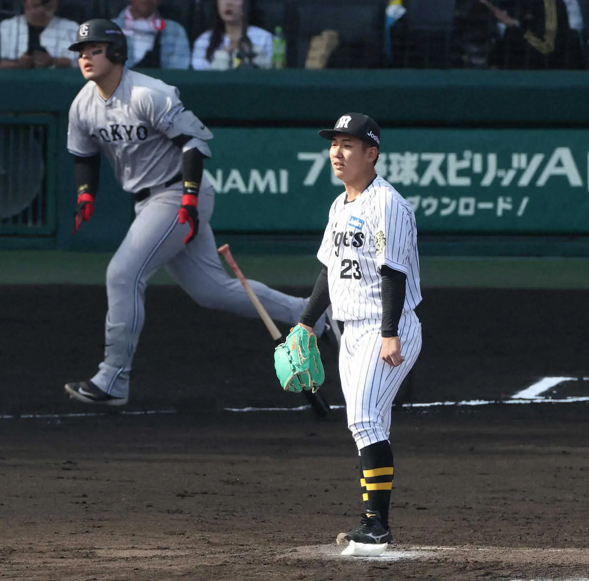 【画像・写真】巨人・岡本和真　智弁学園の後輩・阪神ドラ1伊原と初対戦も後輩に軍配　3打数無安打1三振