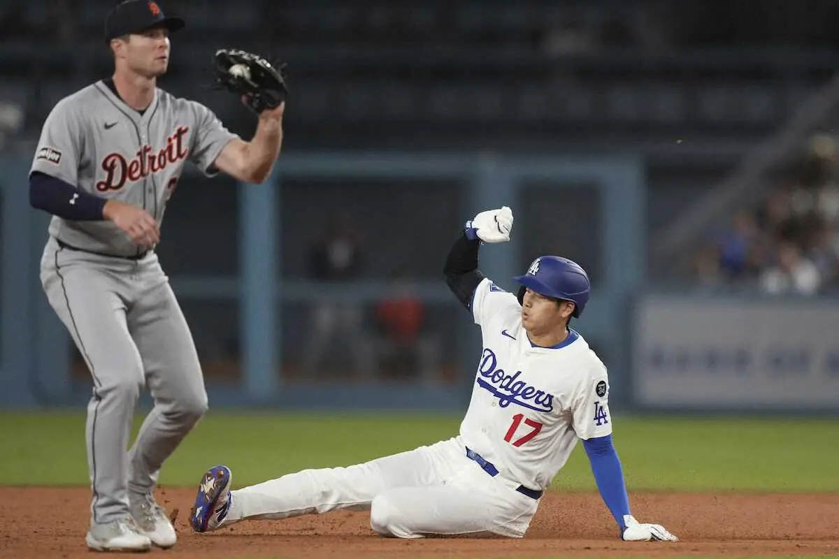 【画像・写真】大谷翔平　2試合連続となる今季8盗塁目→テオ適時打で生還　第1打席は“パパ1号”先頭打者アーチ