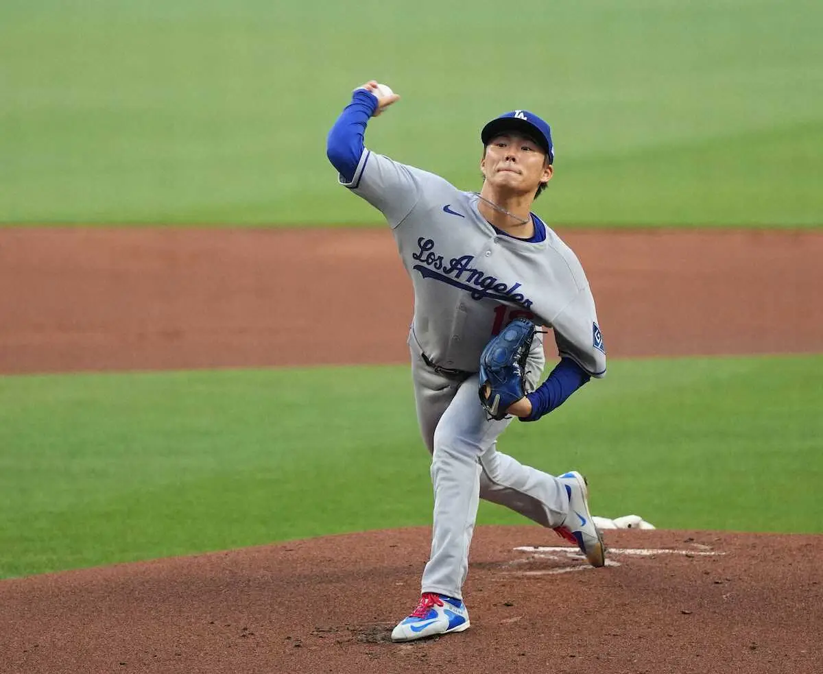 【画像・写真】ドジャース・由伸　「5.2」野茂デビュー日に4勝目　6回6K零封で防御率両リーグトップ0・90