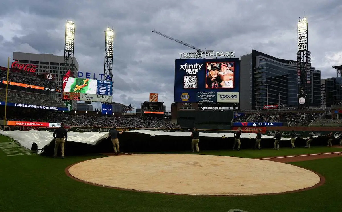 【画像・写真】ドジャース　ブレーブス戦は雨予報で試合開始遅れる　佐々木朗希が先発　5日にダブルヘッダーの可能性も