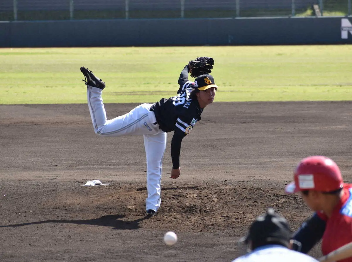【画像・写真】ソフトバンクのドラフト1位・村上泰斗が4軍戦でデビュー　最速151キロ、1回無失点