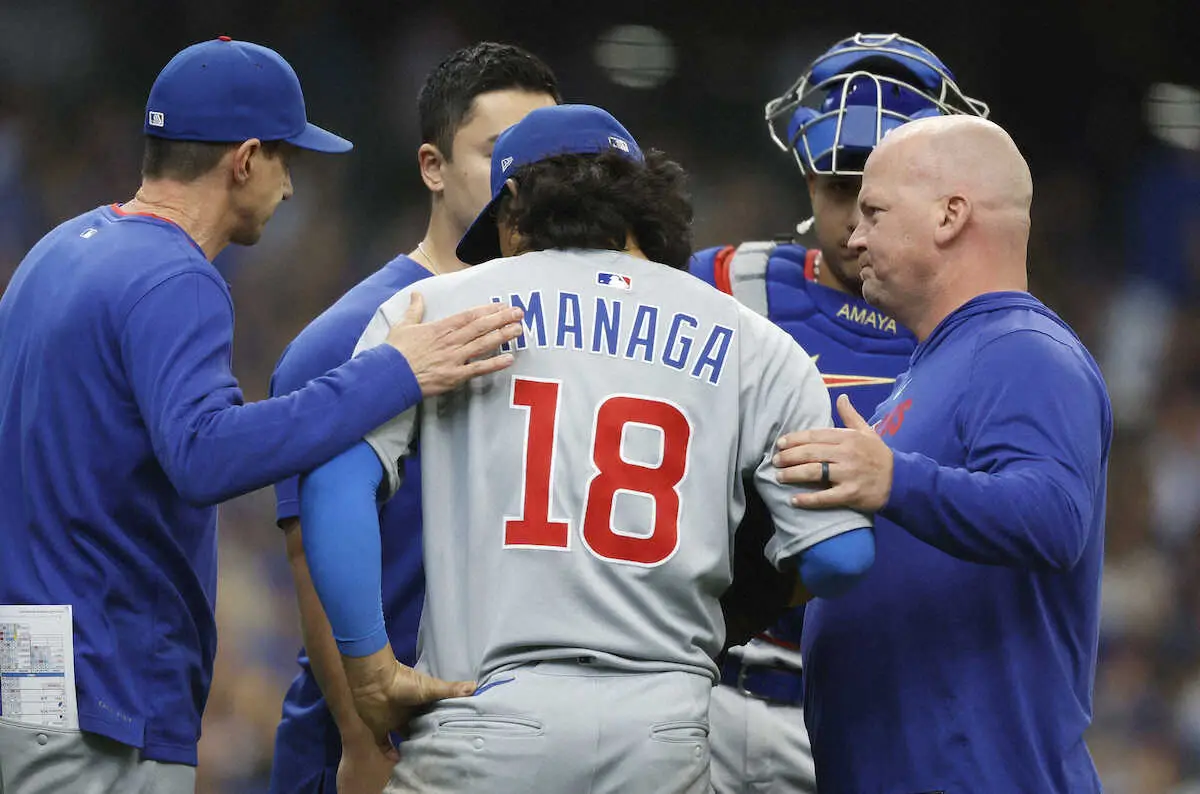 【画像・写真】カブス・今永昇太　6回途中でまたも脚を痛めて緊急降板　2試合連続でアクシデントに見舞われた