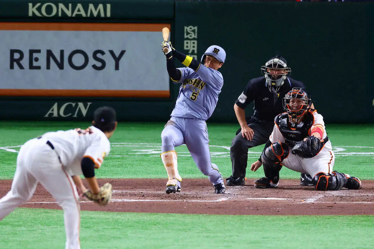 【画像・写真】猛虎打線が止まらない！3回に近本が2点三塁打　5日の6回から7イニング連続の計15得点！