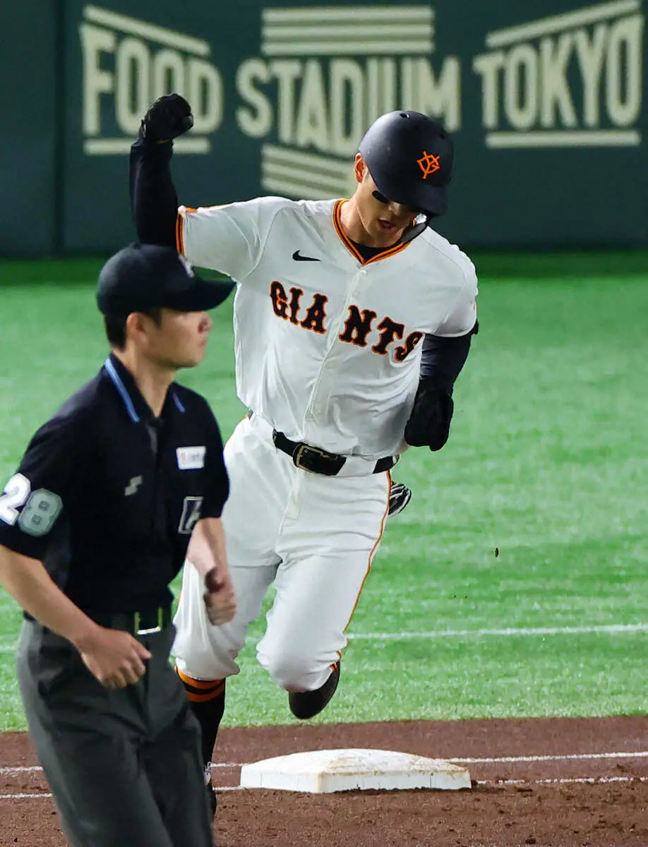 【画像・写真】巨人・若林楽人「次も頑張ります」移籍後初の3番起用、その初打席で先制2ラン！負傷離脱の岡本へ届け！