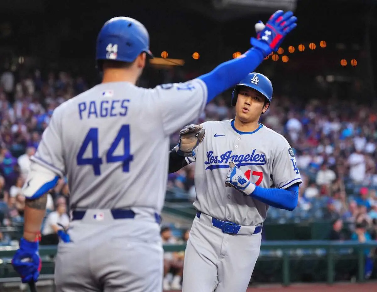 【画像・写真】大谷翔平　第2打席で同点の適時二塁打　初回3失点の佐々木朗希をバットで鼓舞　3試合ぶりマルチ安打
