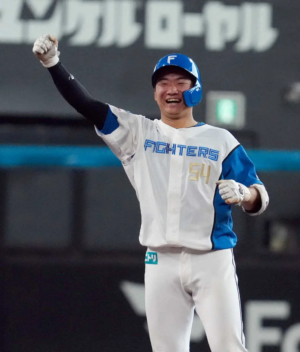 【画像・写真】日本ハム　早大出身のドラ5・山県秀がうれしいプロ初打点　適時打を放ち「大興奮で頭が真っ白に」