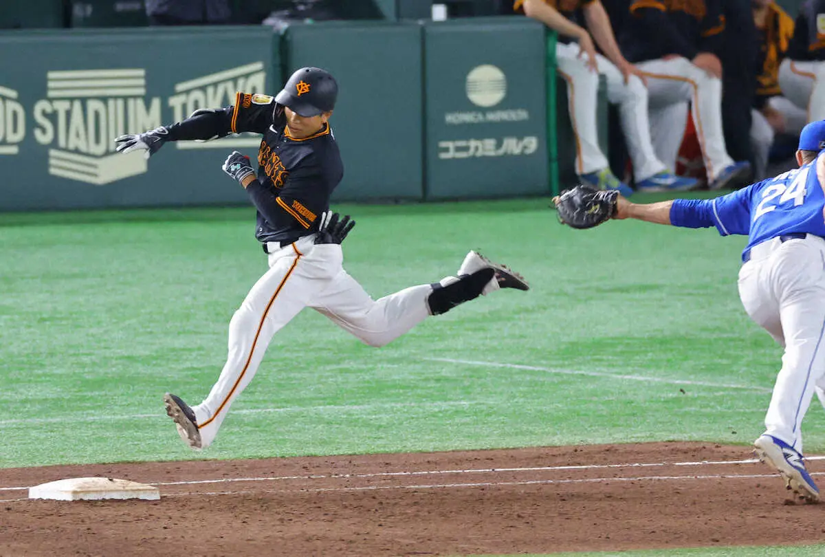 【画像・写真】巨人・門脇誠　1軍復帰後初打席で13打席ぶり安打　今月4日にプロ3年目で初の2軍降格