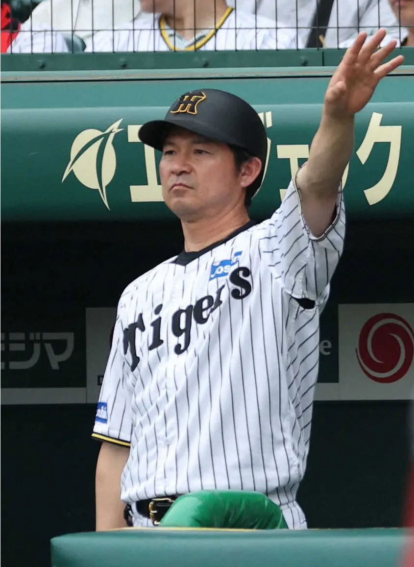 【画像・写真】＜神・広（9）＞外野手にベンチから指示を出す筒井コーチ（撮影・北條　貴史）